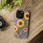 Sunflower & Wildflower Pattern Tough iPhone Case