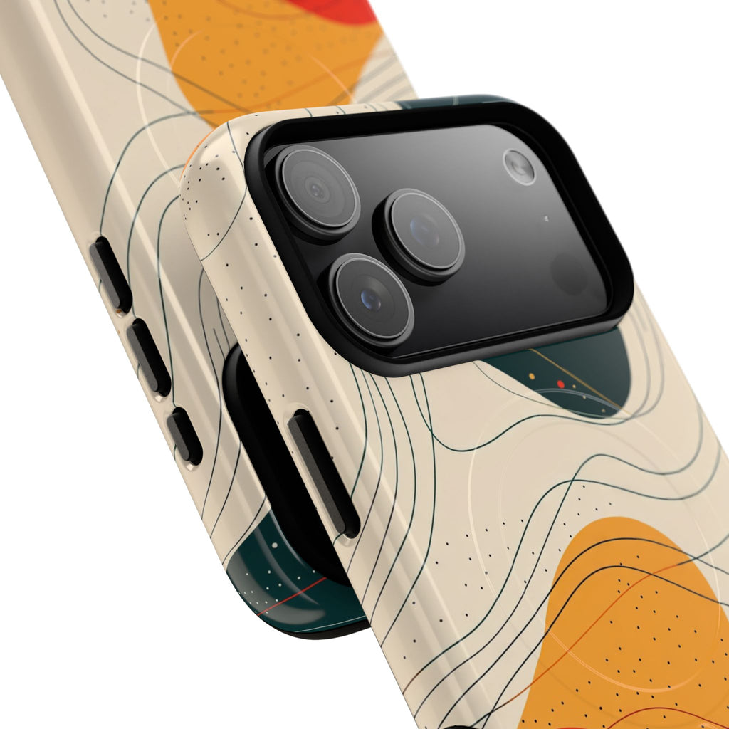 Abstract Retro Waves MagSafe iPhone Case | Colourful Modern Art