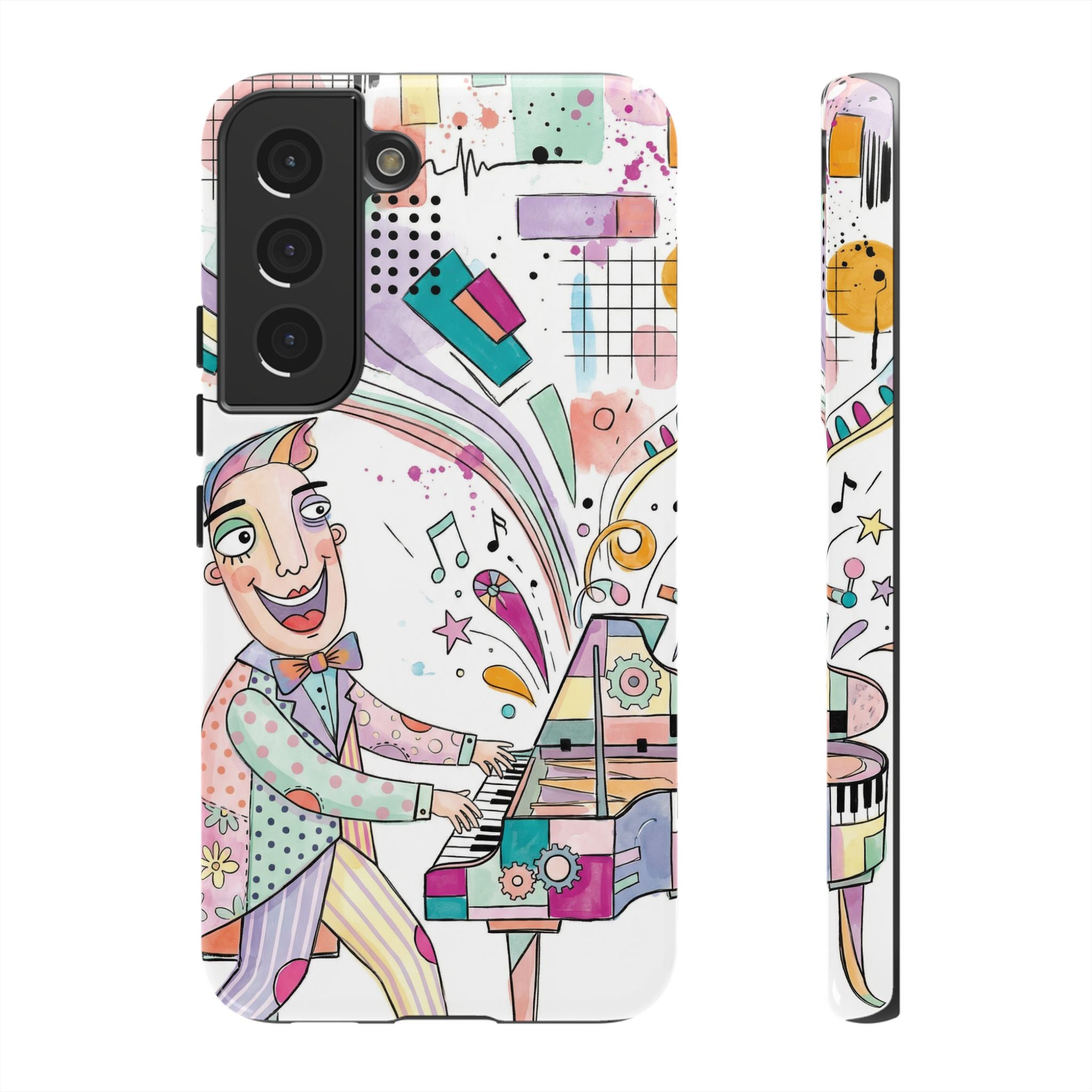 Musical Pianist Samsung Galaxy Phone Case | Colorful Whimsical Piano Art
