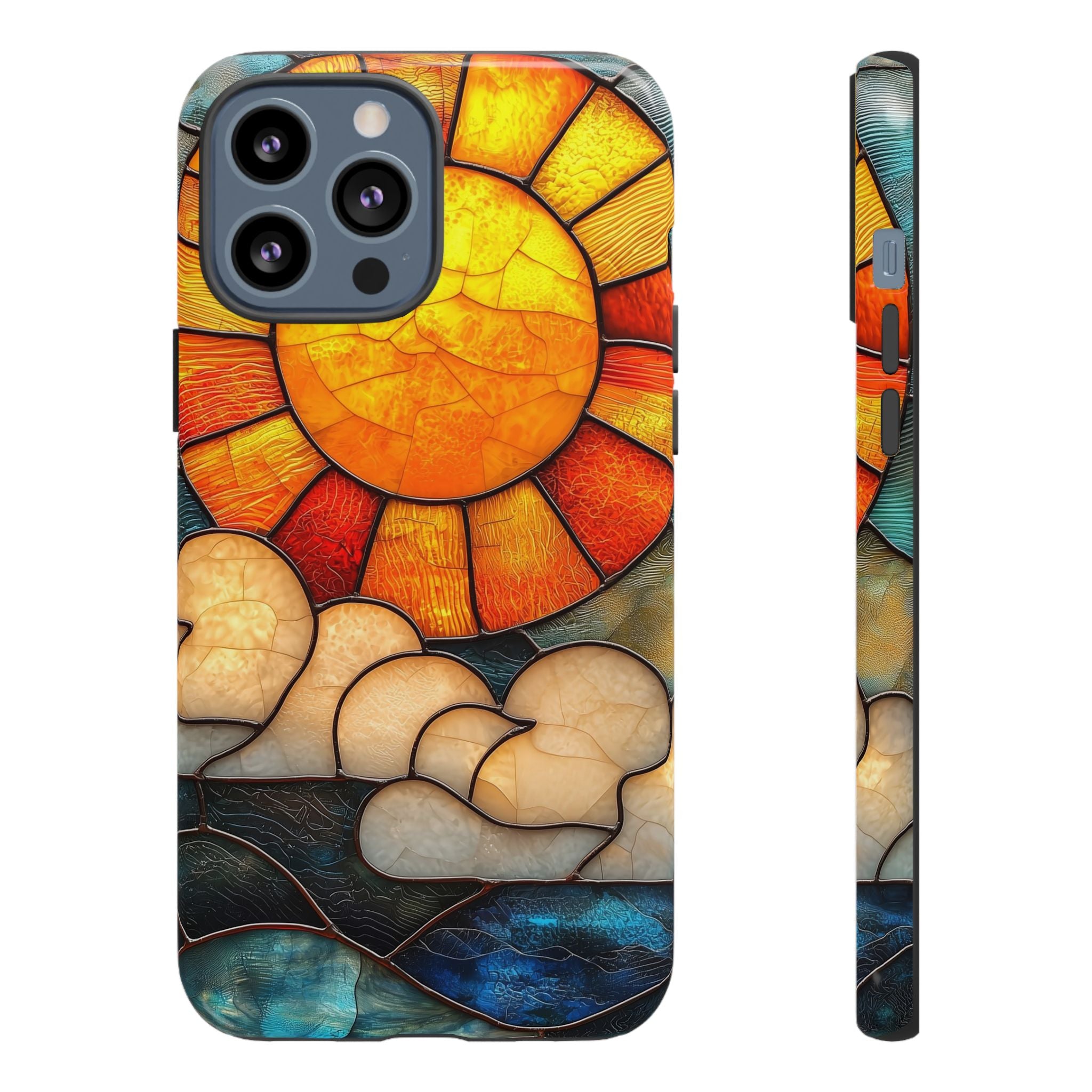 Stained Glass Sun & Clouds iPhone Case