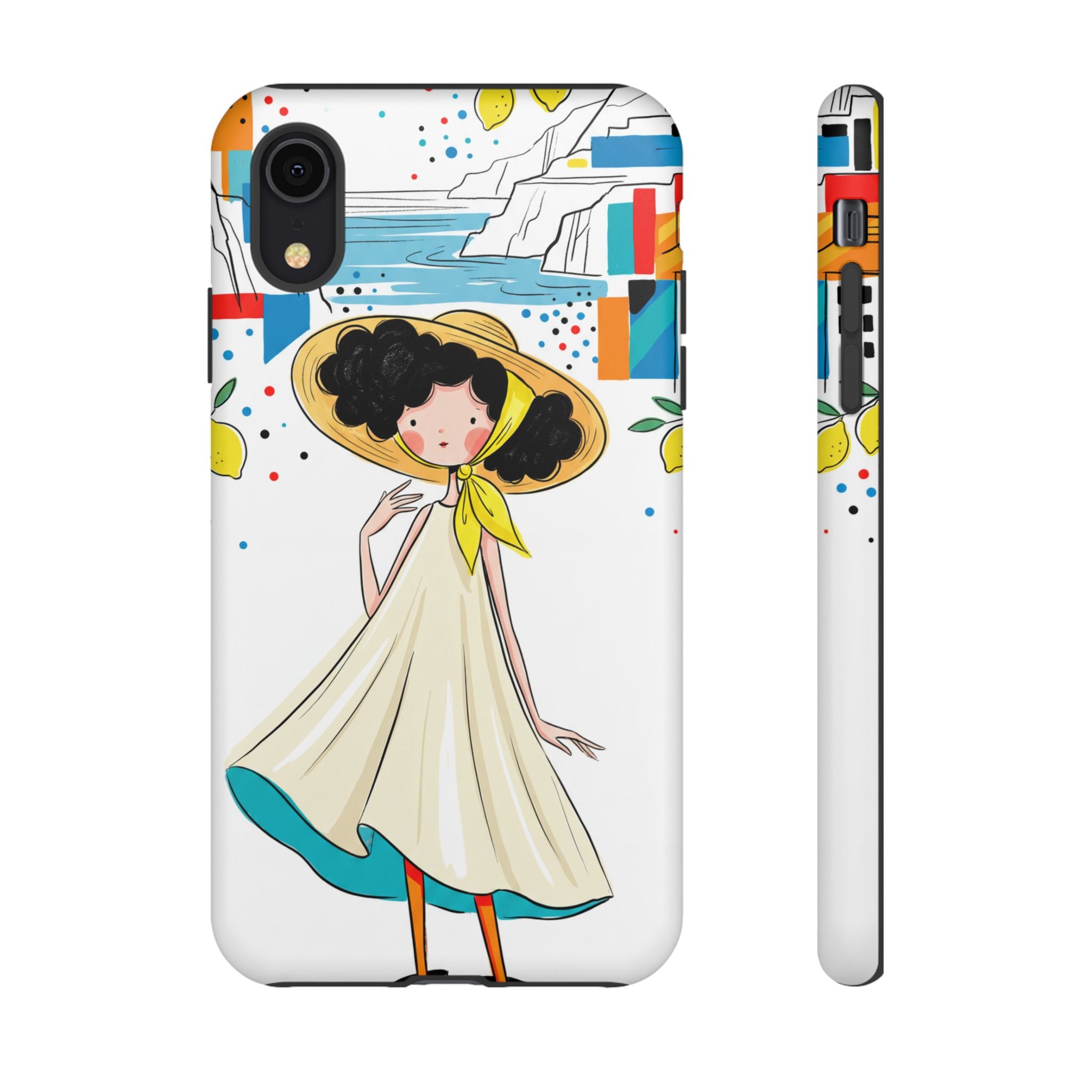 Cute Summer Girl iPhone Case | Whimsical Coastal Illustration Protective Case