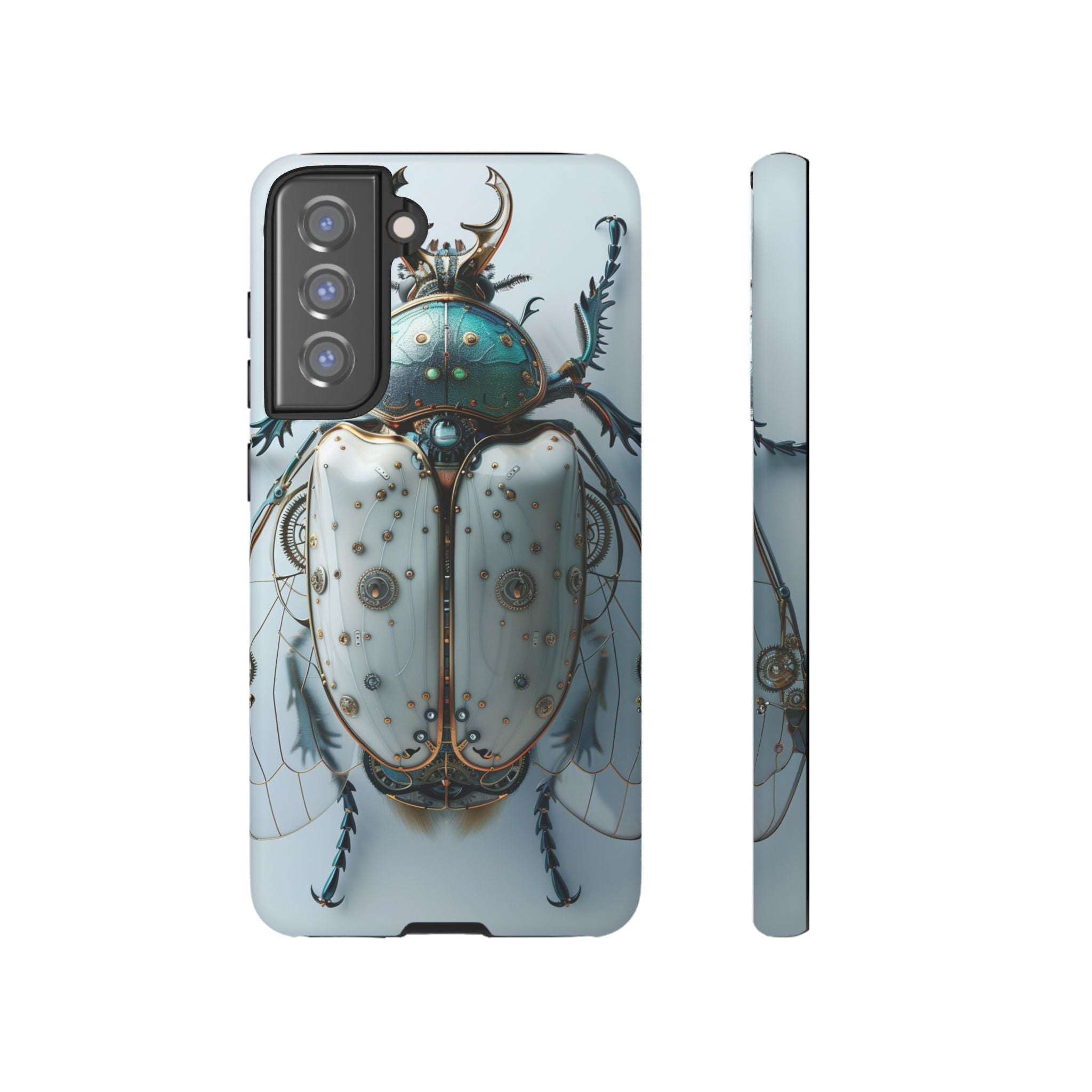 Steampunk White Beetle Protective Tough Samsung Galaxy Case