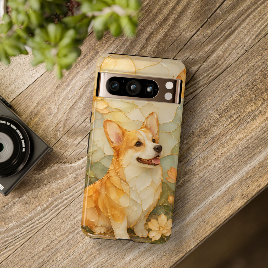 Corgi Google Pixel Phone Case | Stained Glass Dog Phone Case