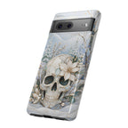 Gothic Skull Google Pixel Phone Case | Winter Floral Phone Case