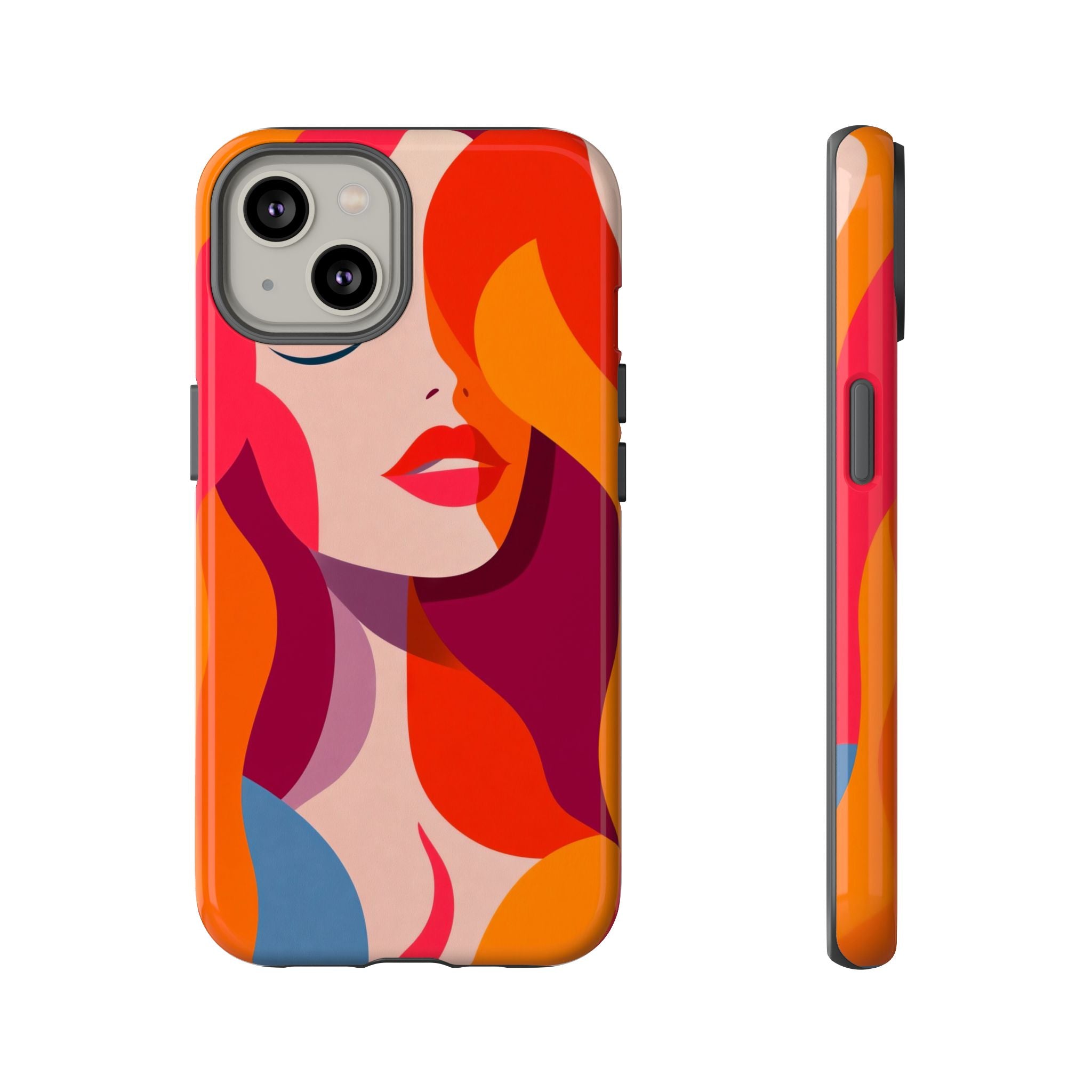 Retro Pop Art Woman iPhone Case | Bold Colourful Abstract Portrait