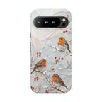 Robin Bird Google Pixel Phone Case | Winter Berries Phone Case