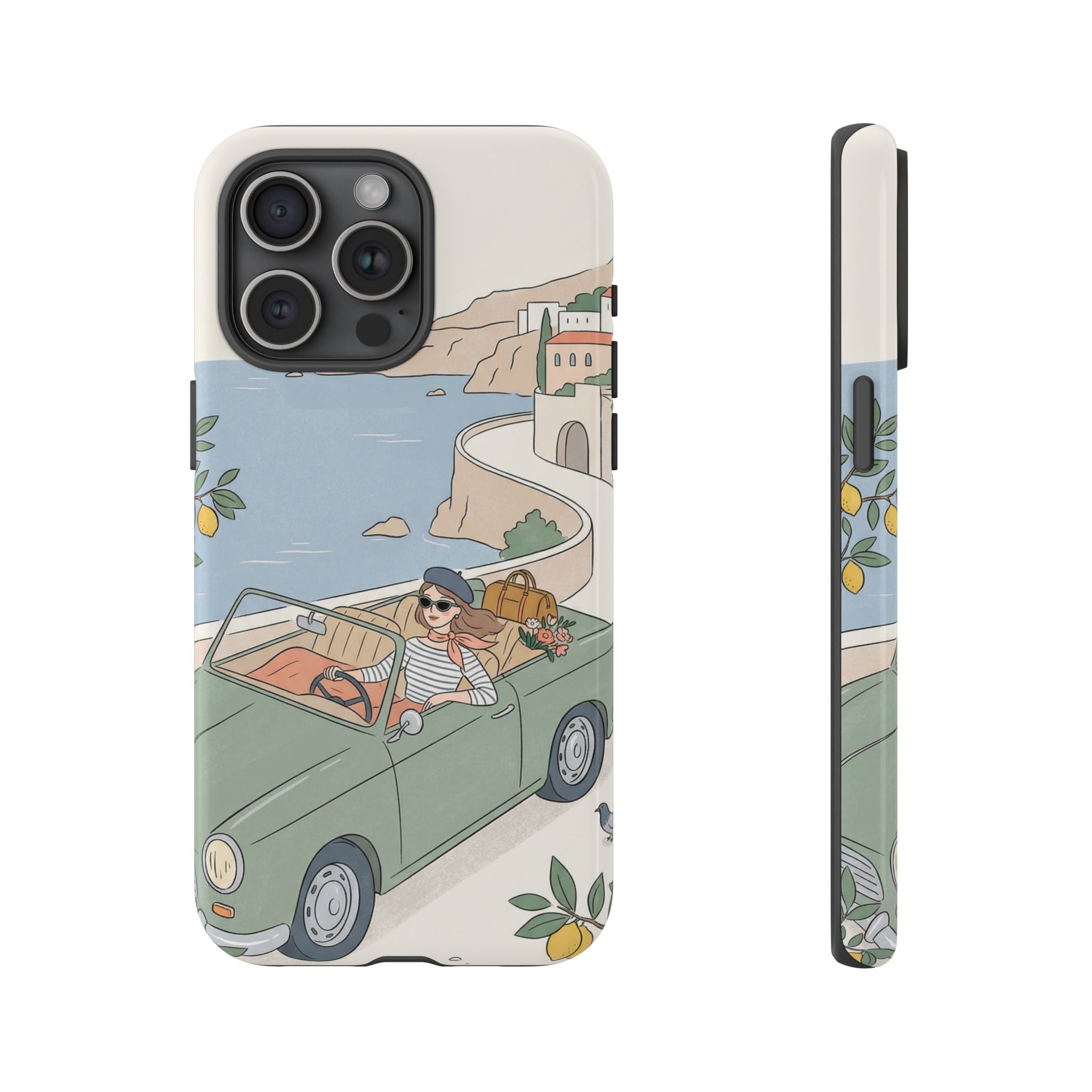 Retro Coastal Road Trip Design iPhone Case