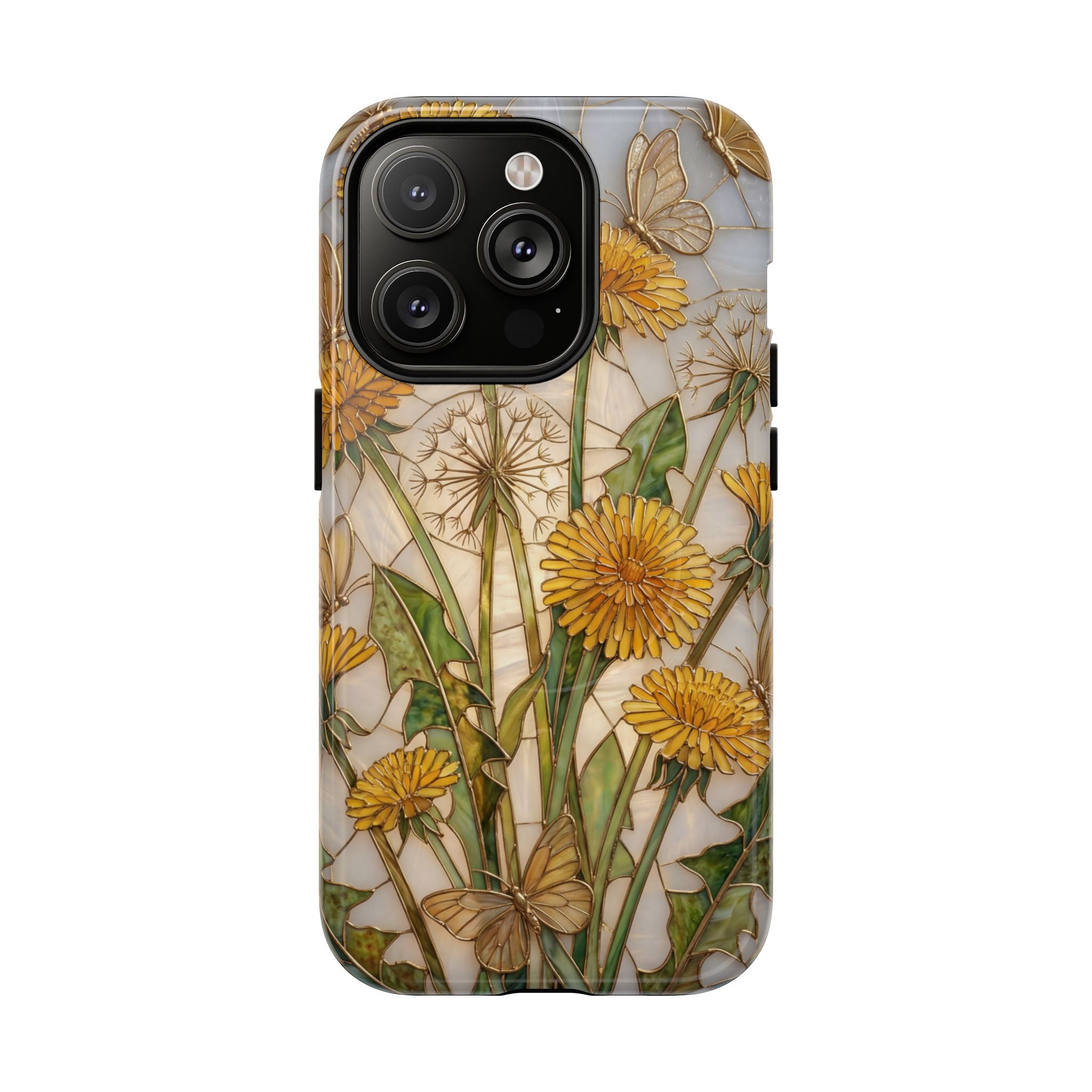 Dandelion Garden Tough MagSafe Phone Case — Floral Yellow Butterflies