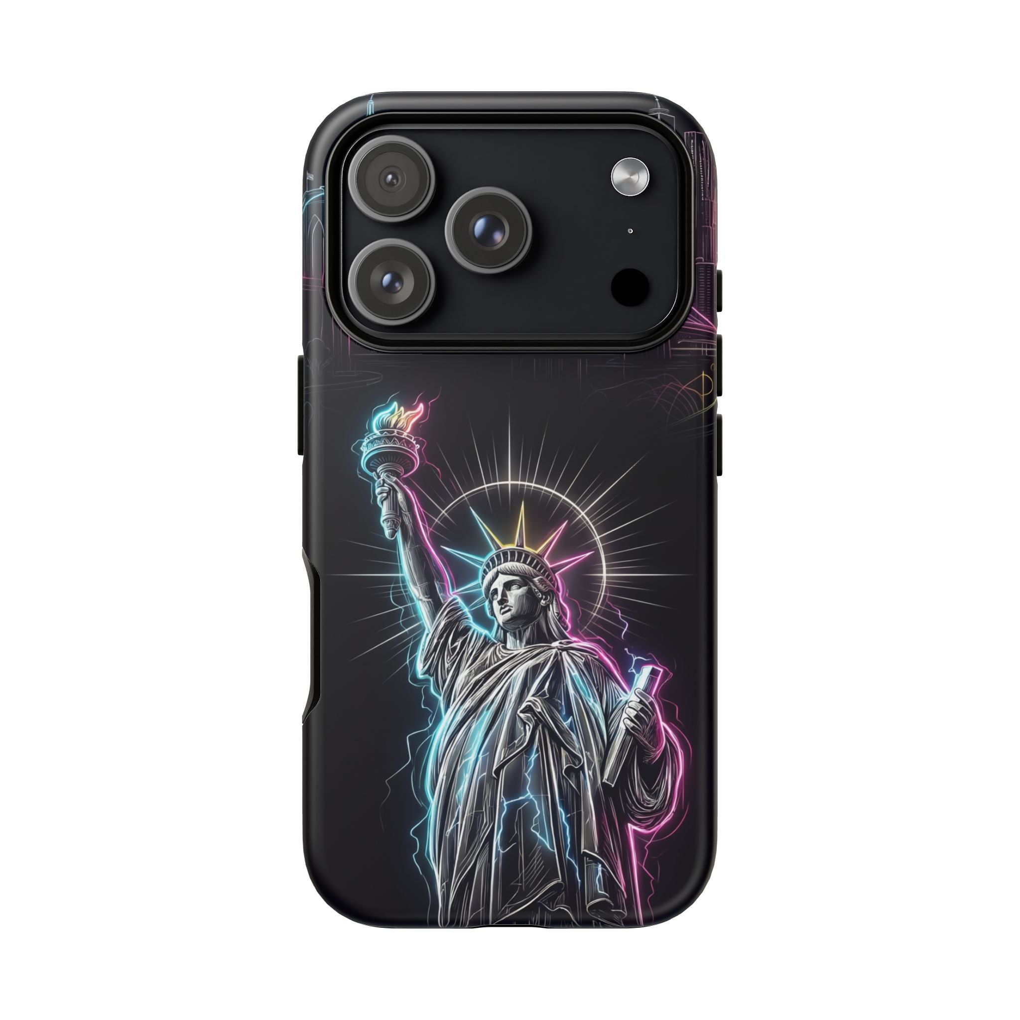 Neon Statue of Liberty Tough iPhone Case