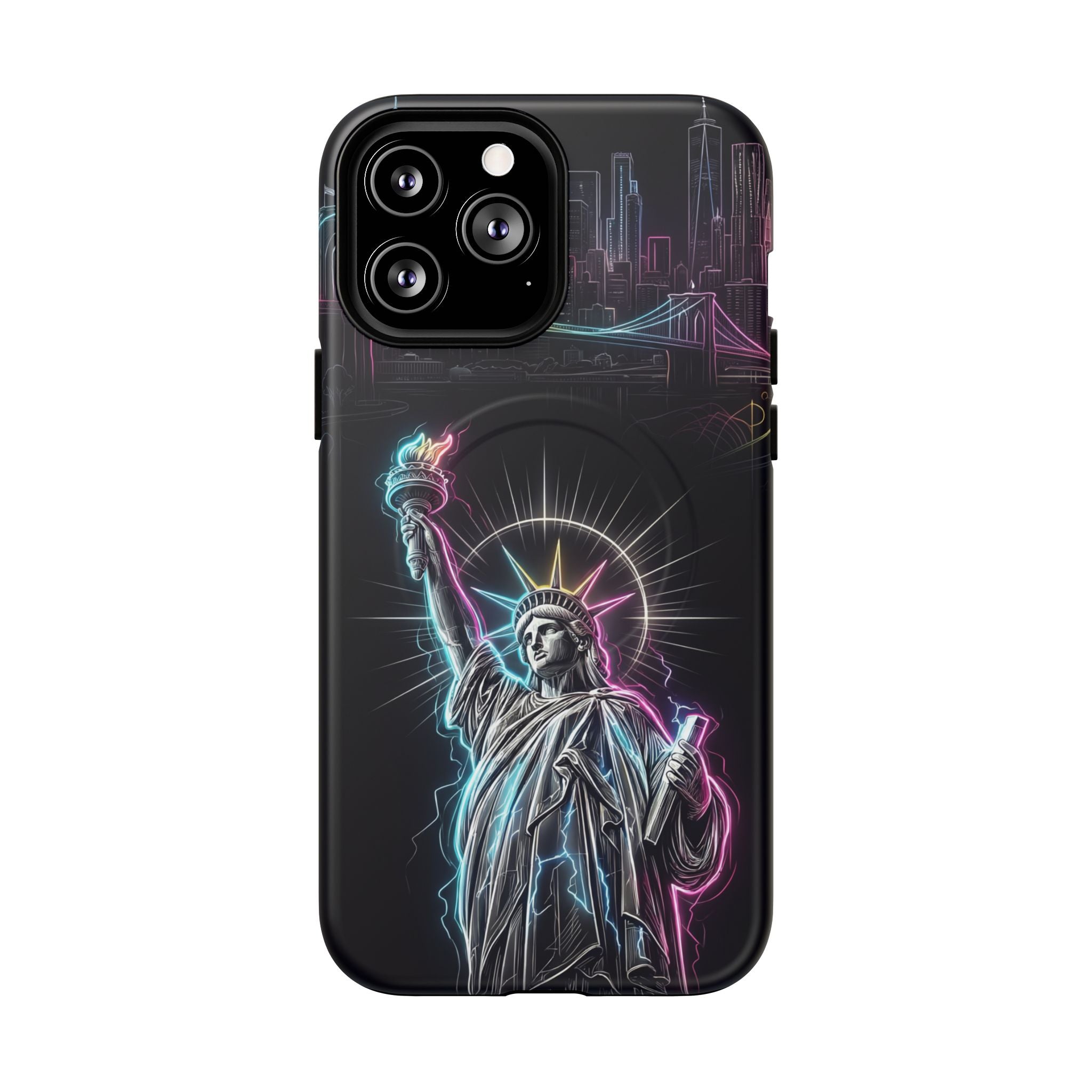 Neon Statue of Liberty Tough MagSafe iPhone Case
