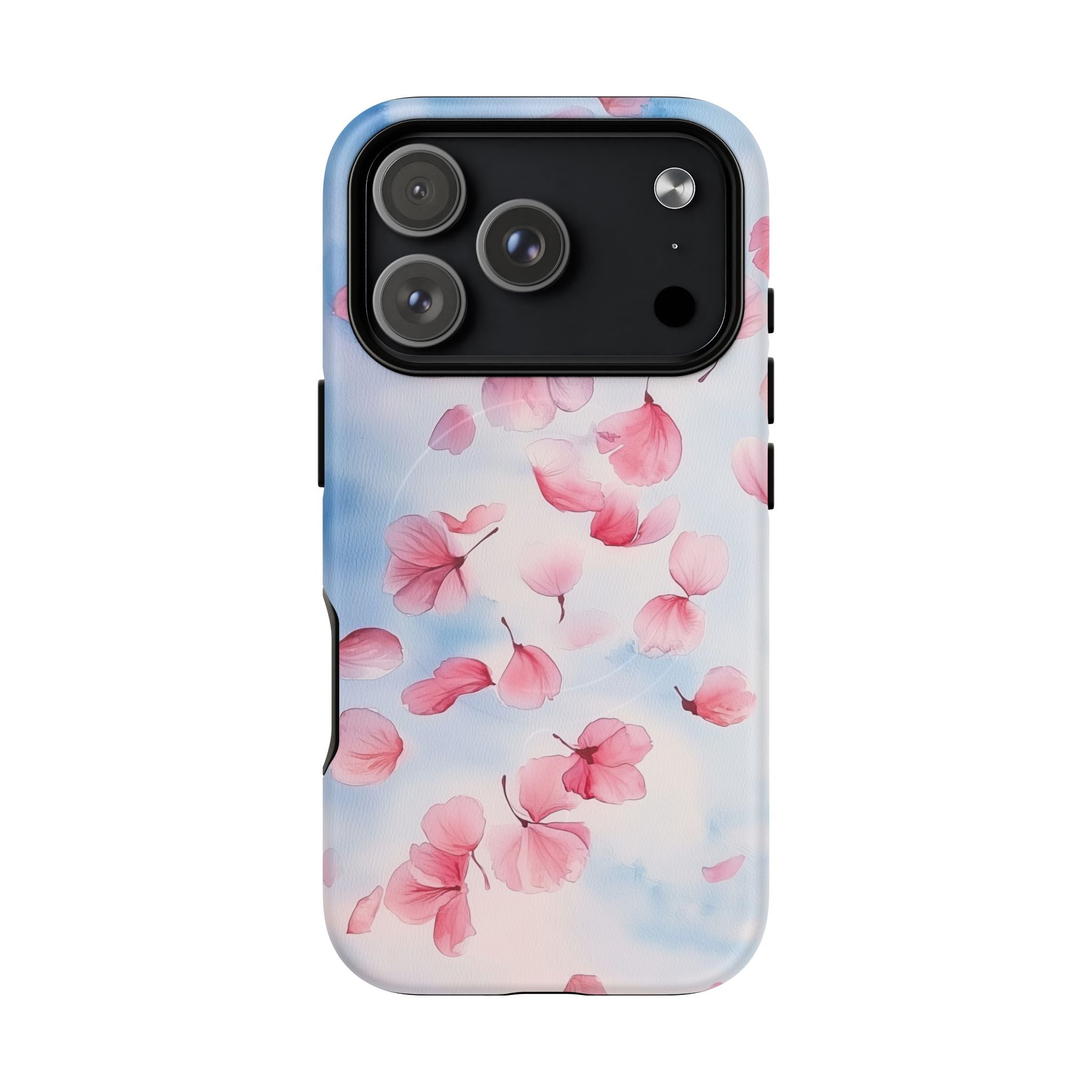 Custodia MagSafe per iPhone con motivo floreale a petalo | Fiori rosa che cadono