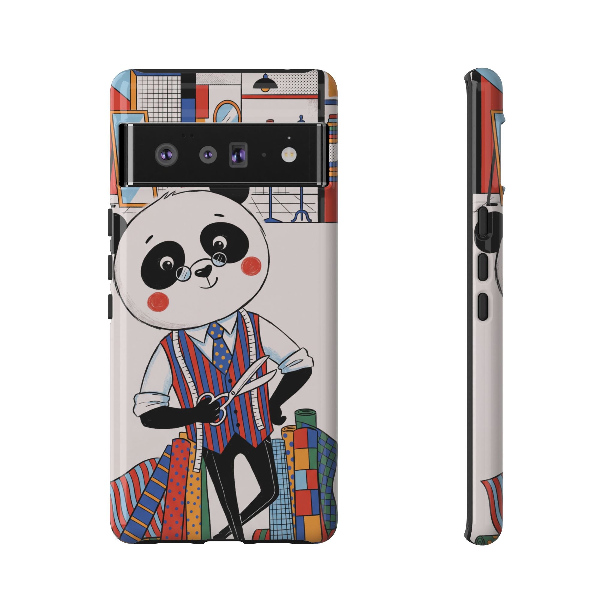 Panda Tailor Google Pixel Phone Case | Cute Seamstress Cartoon