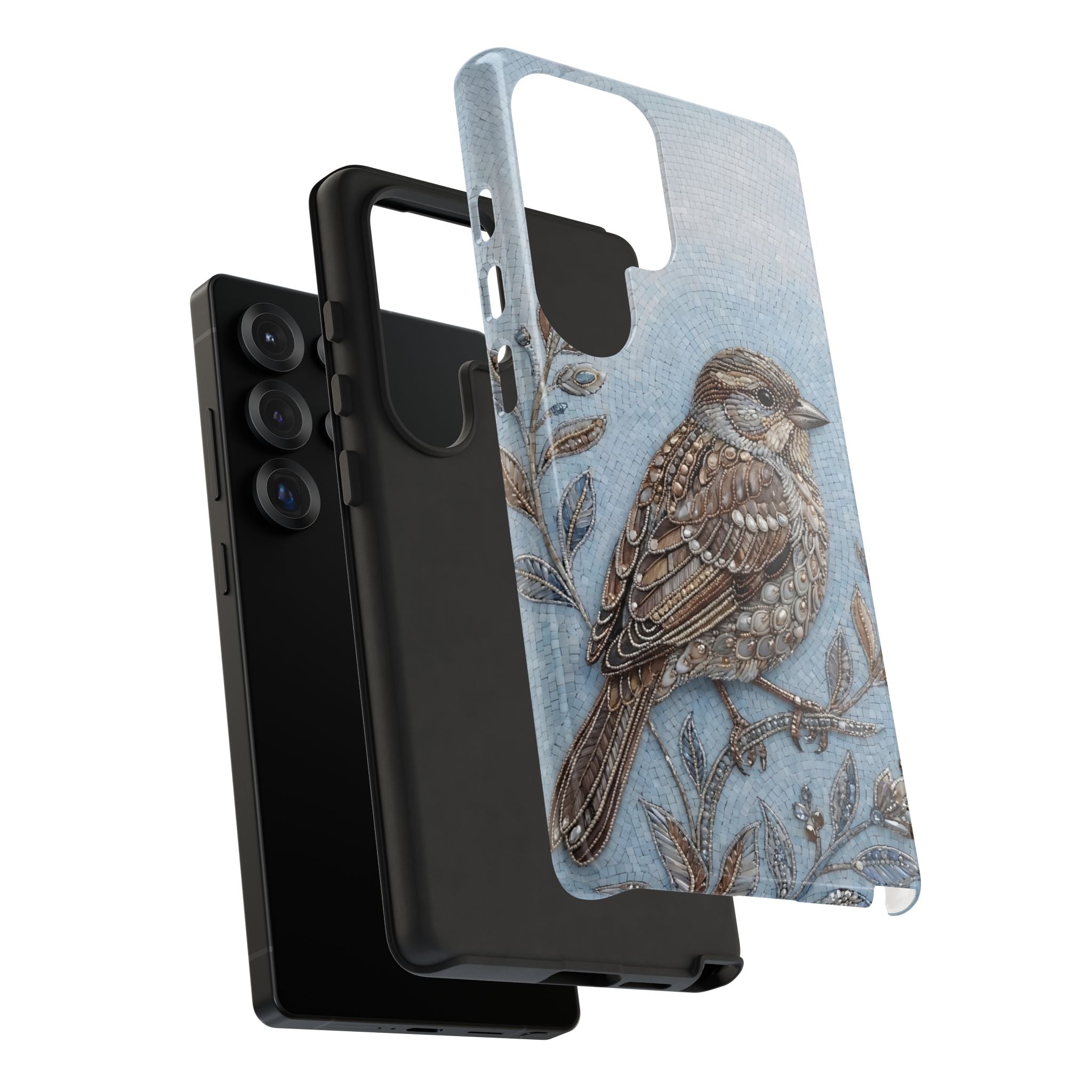 Bird Illustration Samsung Galaxy Phone Case — Sparrow Art Tough Phone Cover