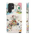 Whimsical Shopping Girl Samsung Galaxy Phone Case | Cute Floral Butterfly Tough Case
