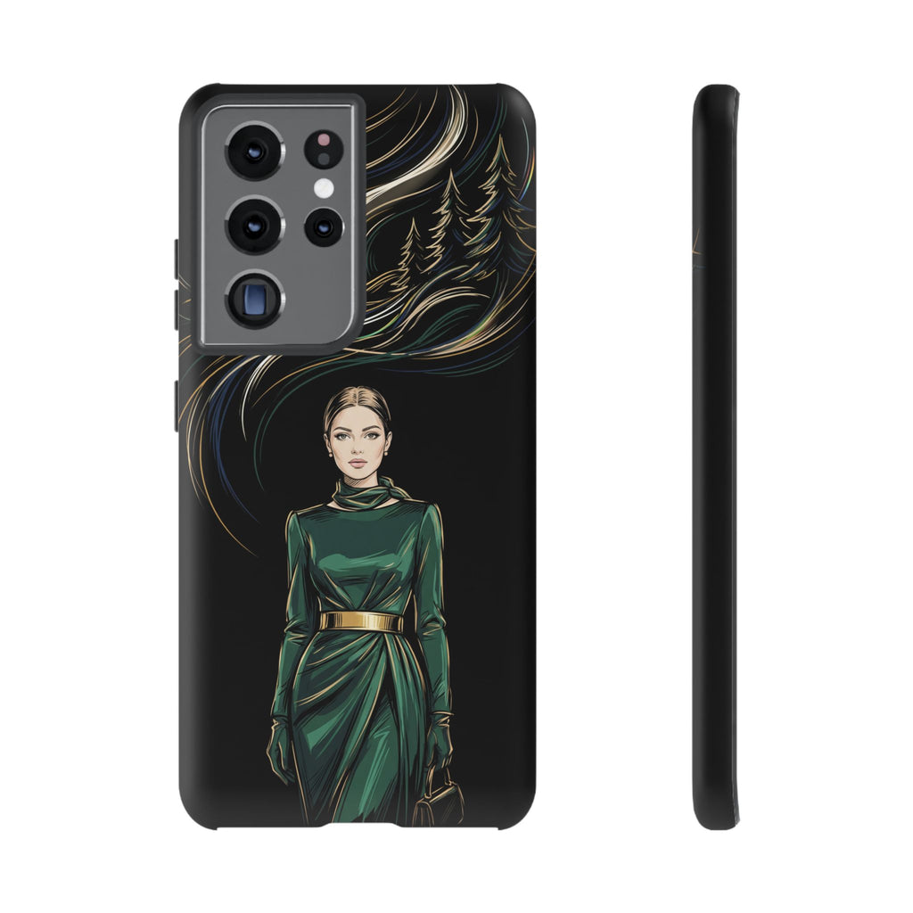 Elegante custodia per telefono Samsung Galaxy con donna della foresta