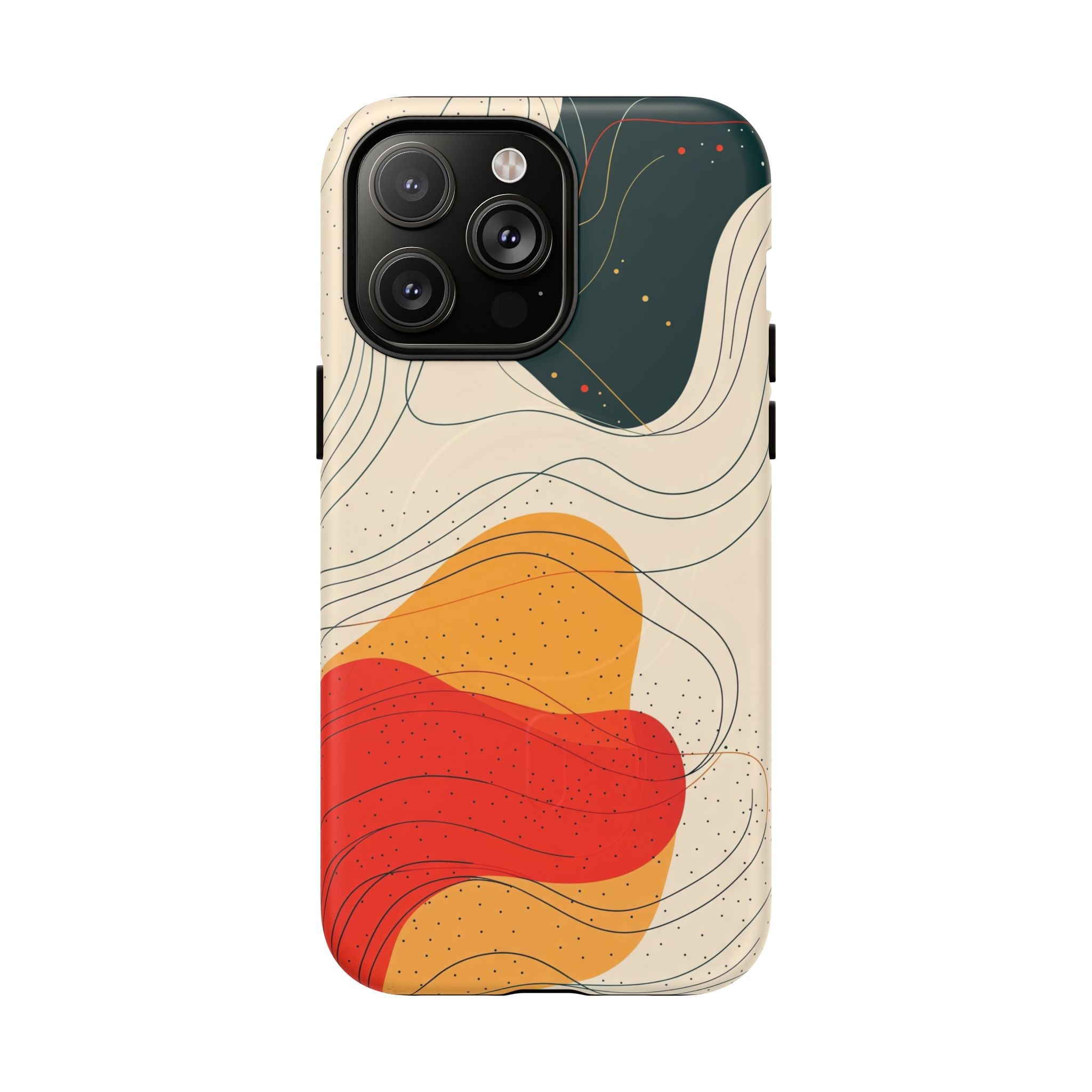 Abstract Retro Waves MagSafe iPhone Case | Colourful Modern Art