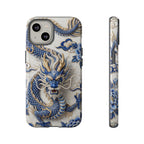 Asian Zodiac Dragon iPhone Case | Blue & White Porcelain Luxury Protective Case | Year of the Dragon Gift