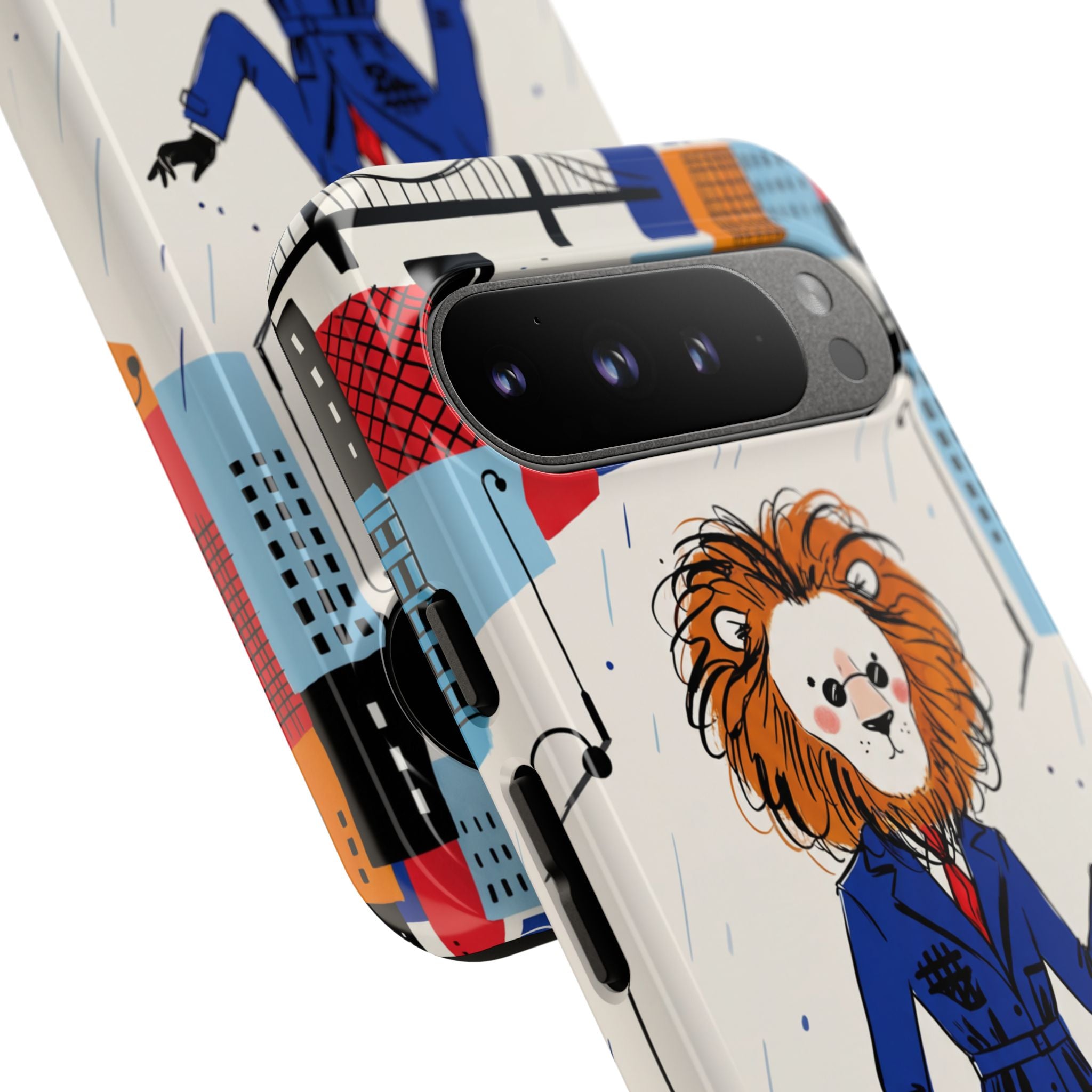 Lion Gentleman Google Pixel Phone Case | Dapper Lion in City Rain