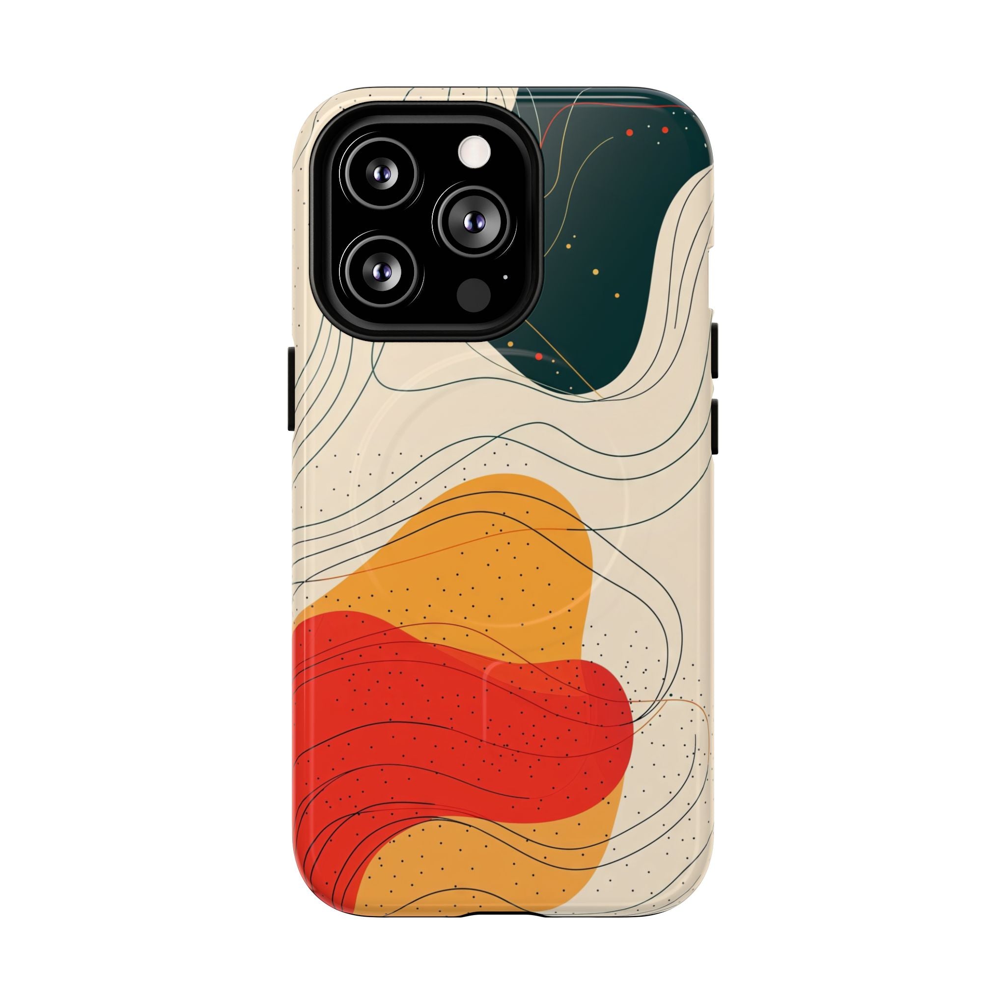 Abstract Retro Waves MagSafe iPhone Case | Colourful Modern Art