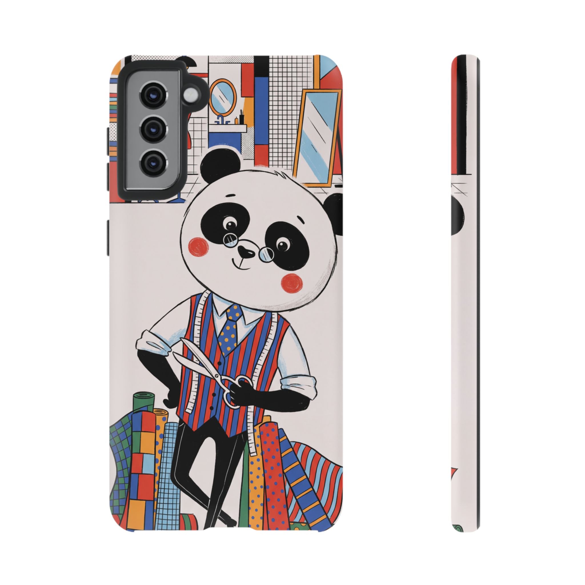 Panda Tailor Samsung Galaxy Phone Case | Cute Seamstress Cartoon