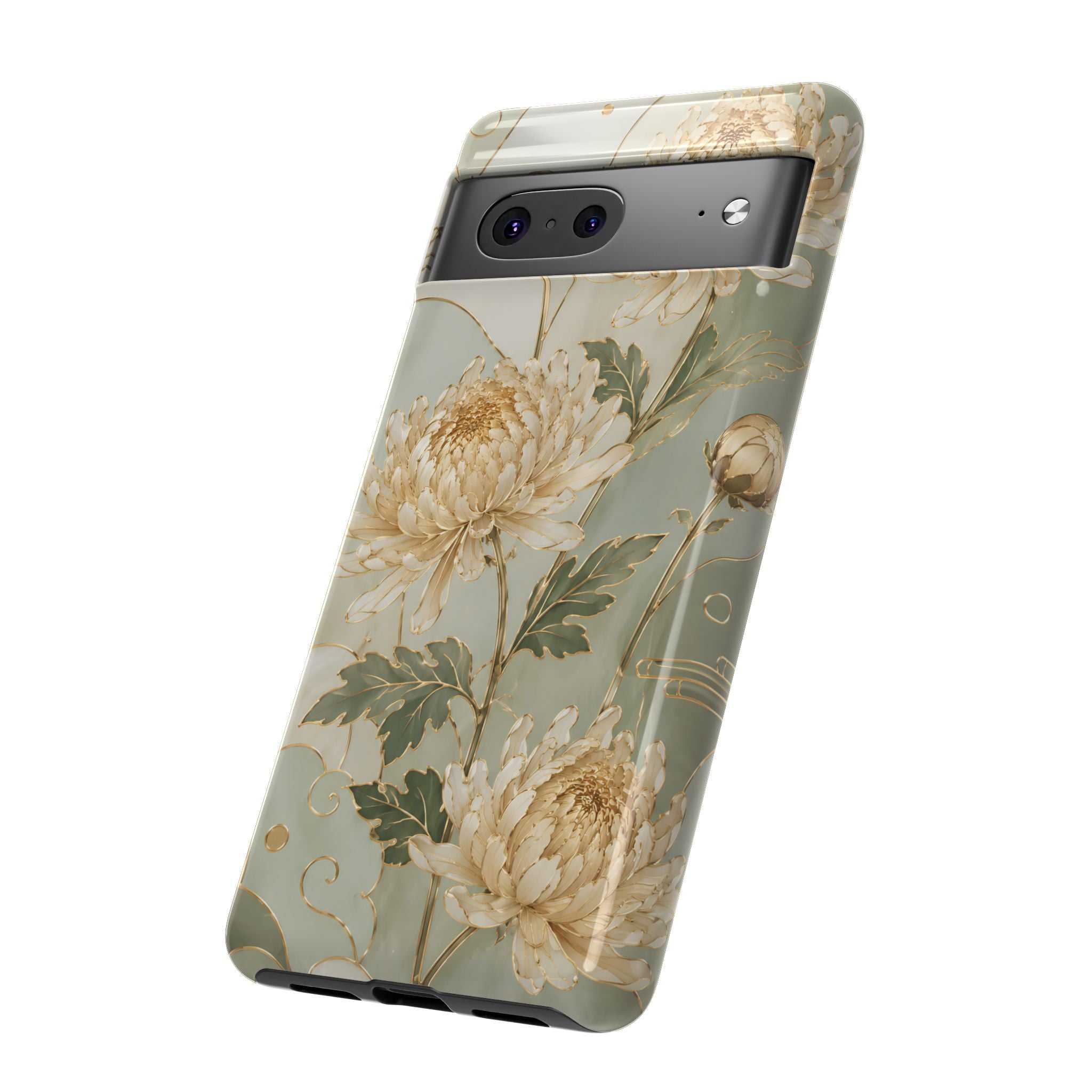 Chrysanthemum Google Pixel Phone Case | Vintage Floral Phone Case