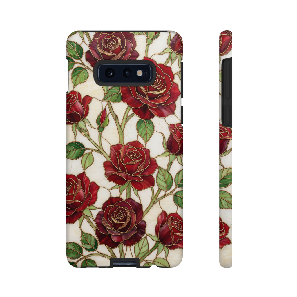 Custodia resistente per Samsung Galaxy con motivo floreale vintage a rosa rossa