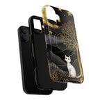 Custodia per iPhone Moonlit Cat | Custodia resistente MagSafe nera e oro