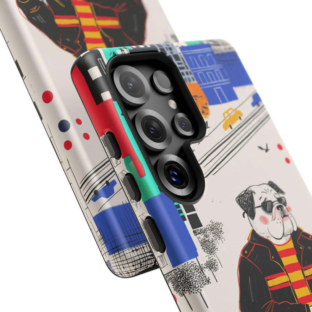 Bulldog Vespa Samsung Galaxy Phone Case | Retro Scooter Dog Protective Cover