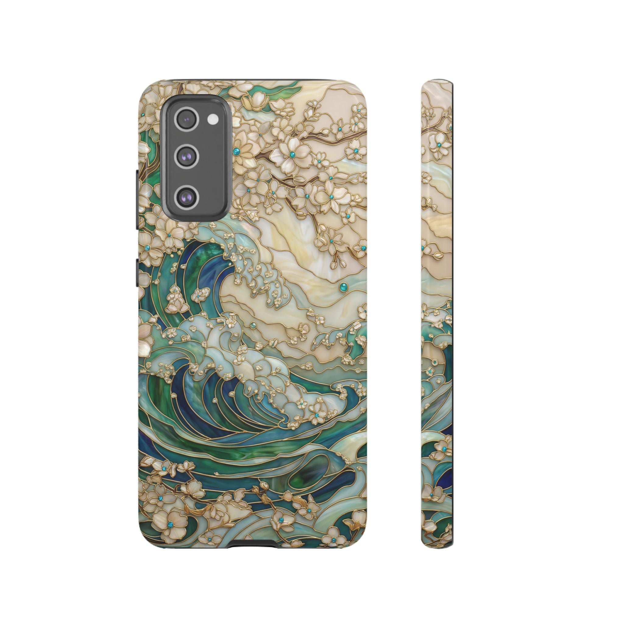 Elegant Ocean Wave Floral Art Samsung Galaxy Case