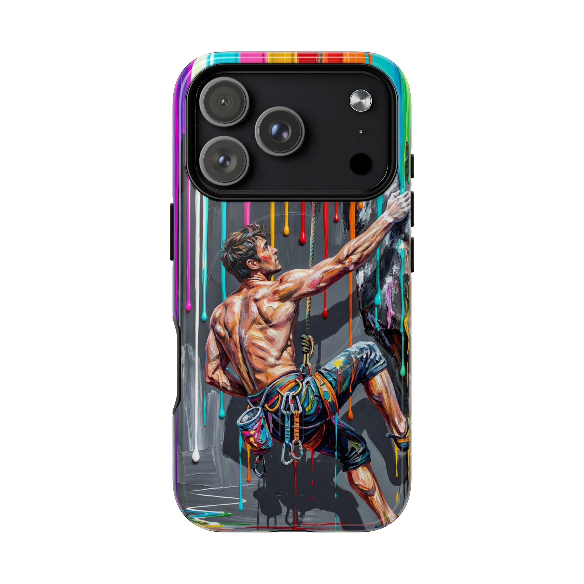 Colourful Rock Climber Art Protective MagSafe iPhone Case