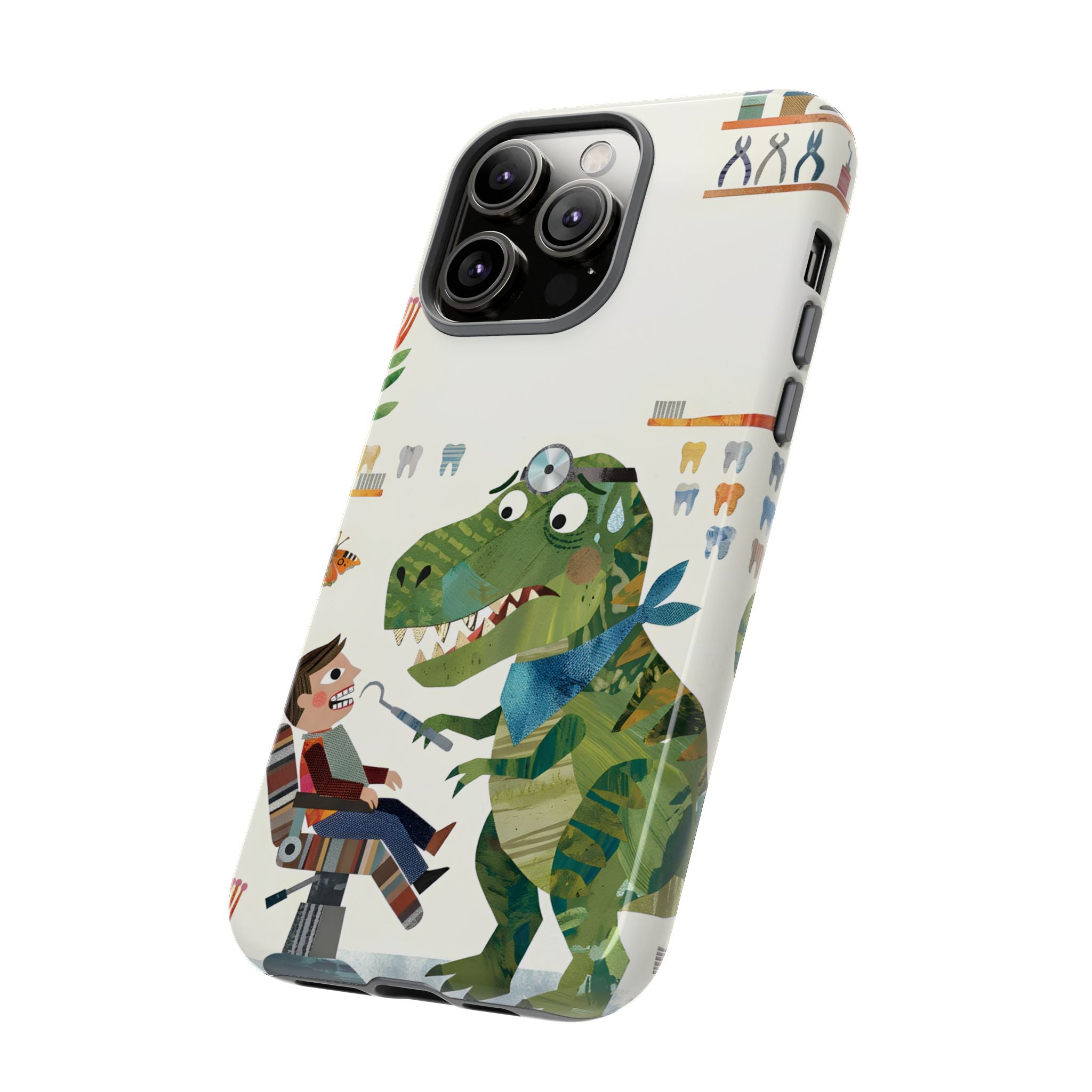 Dinosaur Dentist Tough iPhone Case | Cute Pediatric Dental Cover