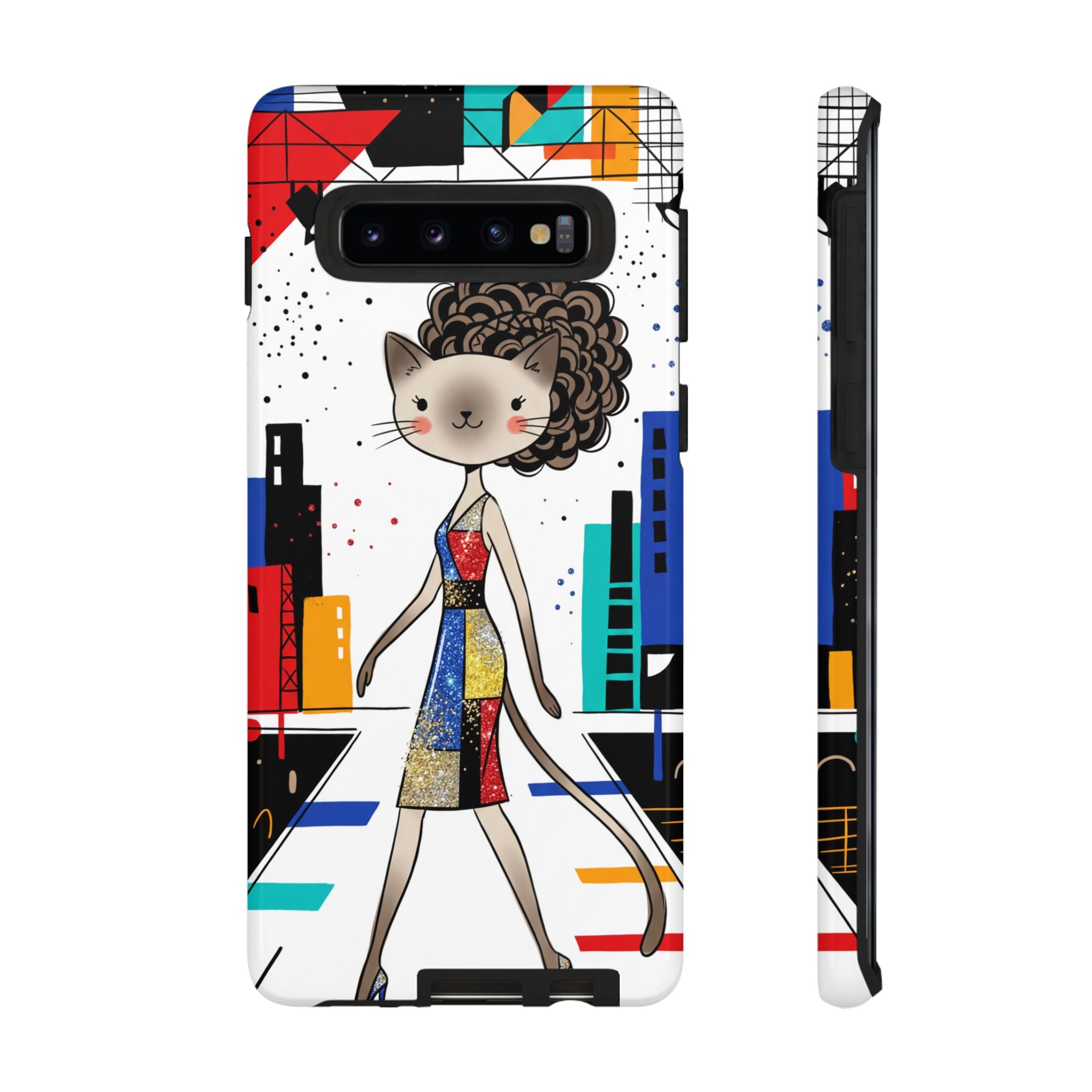 Catwalk City Samsung Galaxy Phone Case | Cute Fashion Cat
