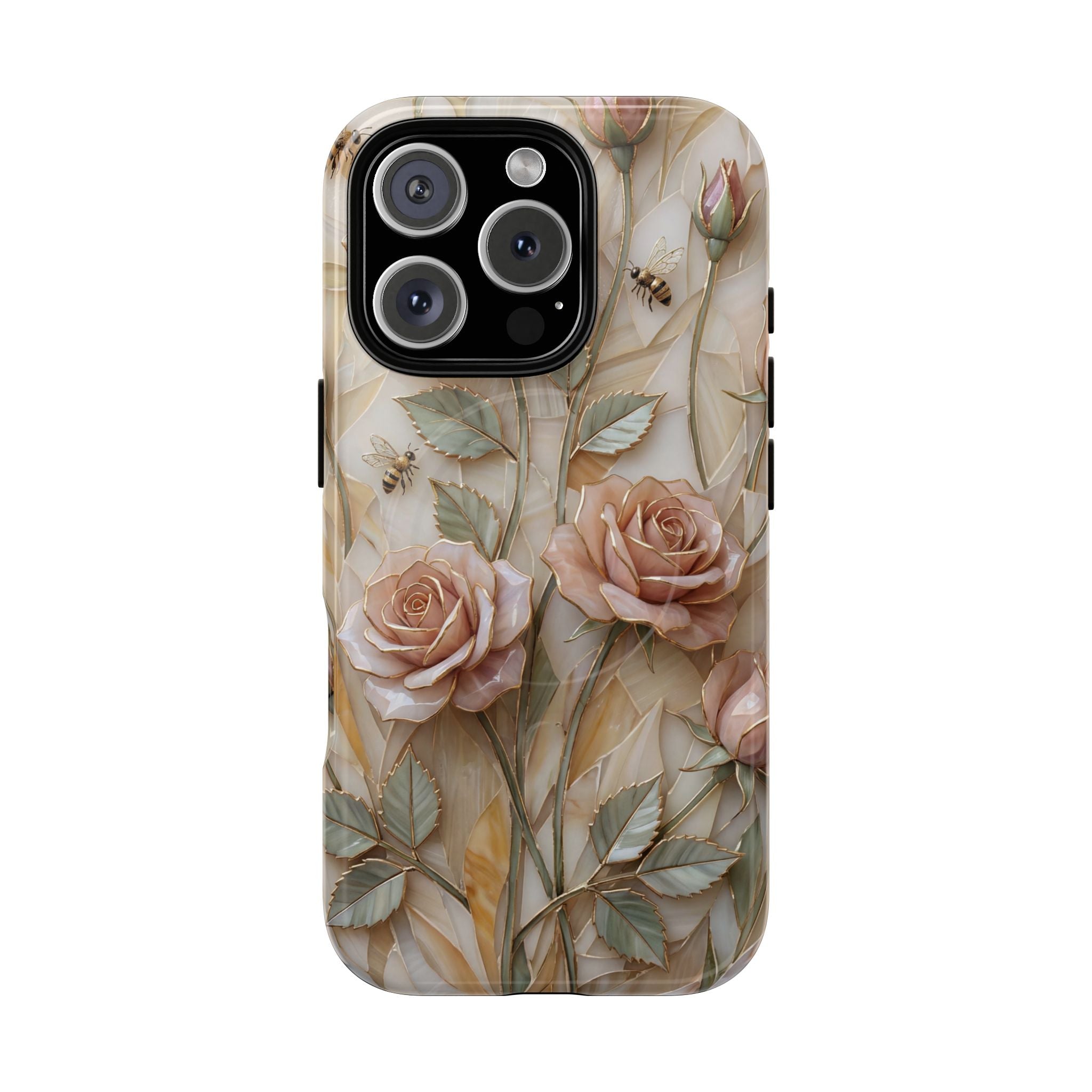 Floral Rose Tough MagSafe iPhone Case — Vintage Blush Protective Cover
