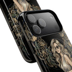 Stylish Woman Floral Wreath Tough MagSafe iPhone Case