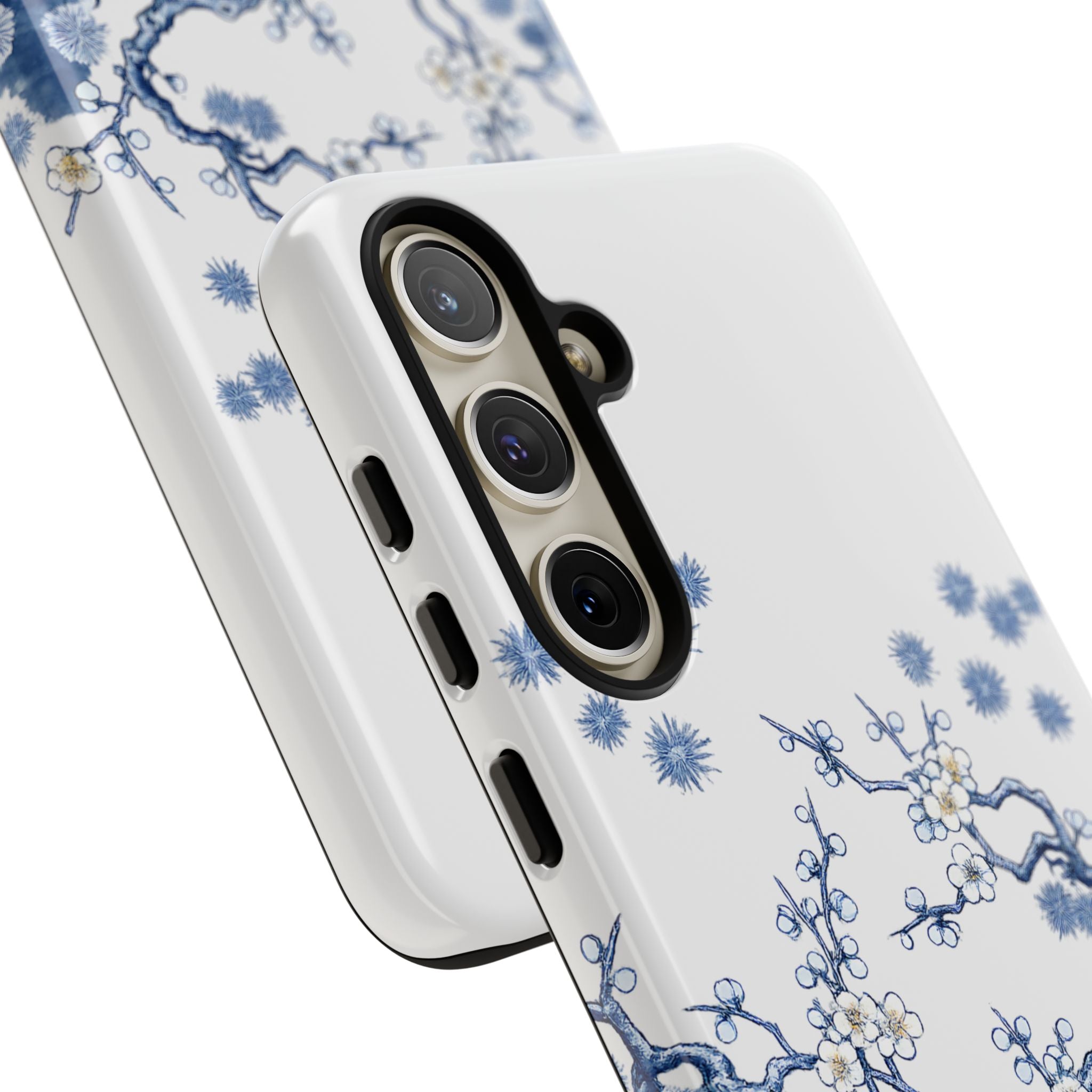 Vintage Blue White Porcelain Samsung Galaxy Phone Case | Chinoiserie Floral Tough Cover
