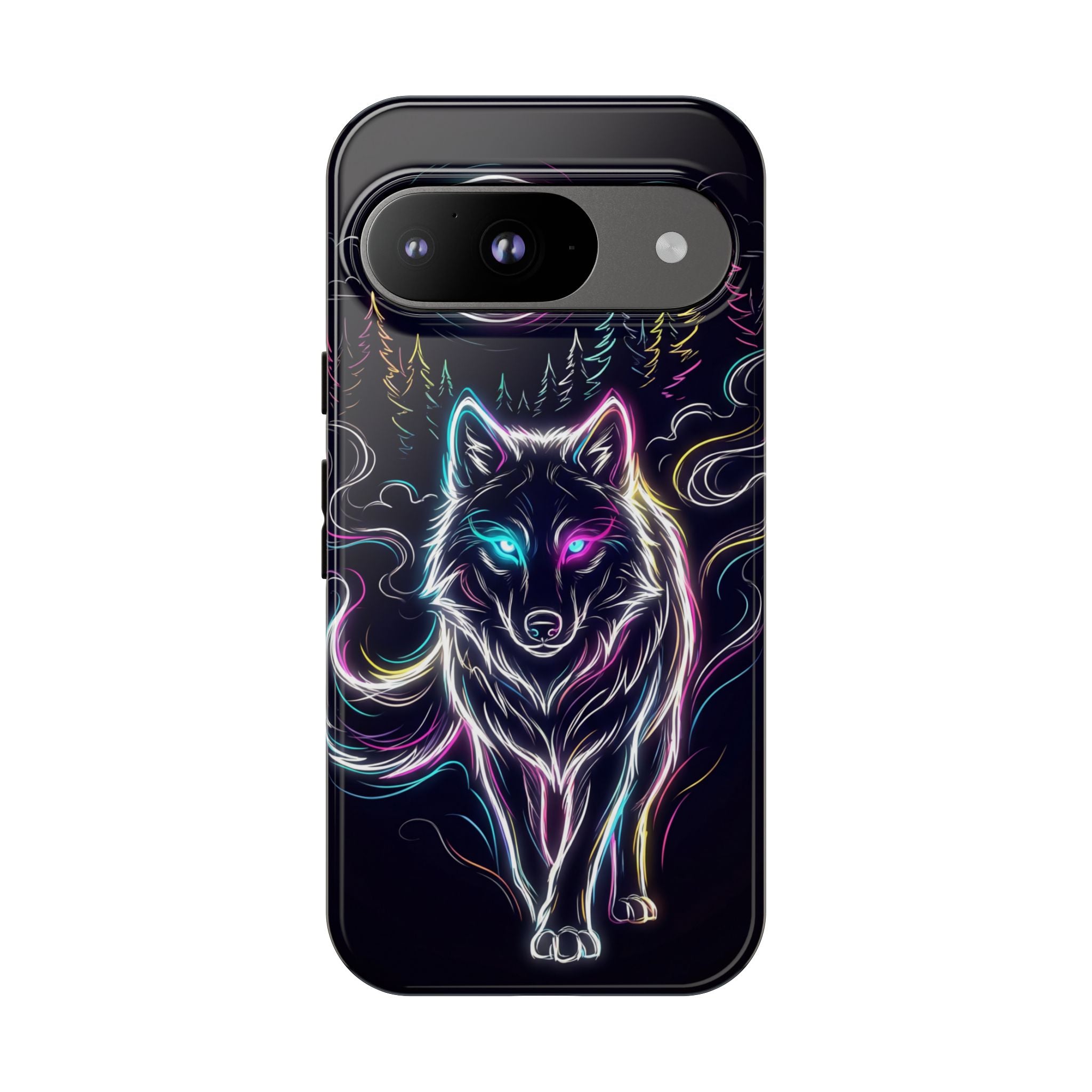Neon Wolf Google Pixel Phone Case | Mystic Glow Protective Tough Case