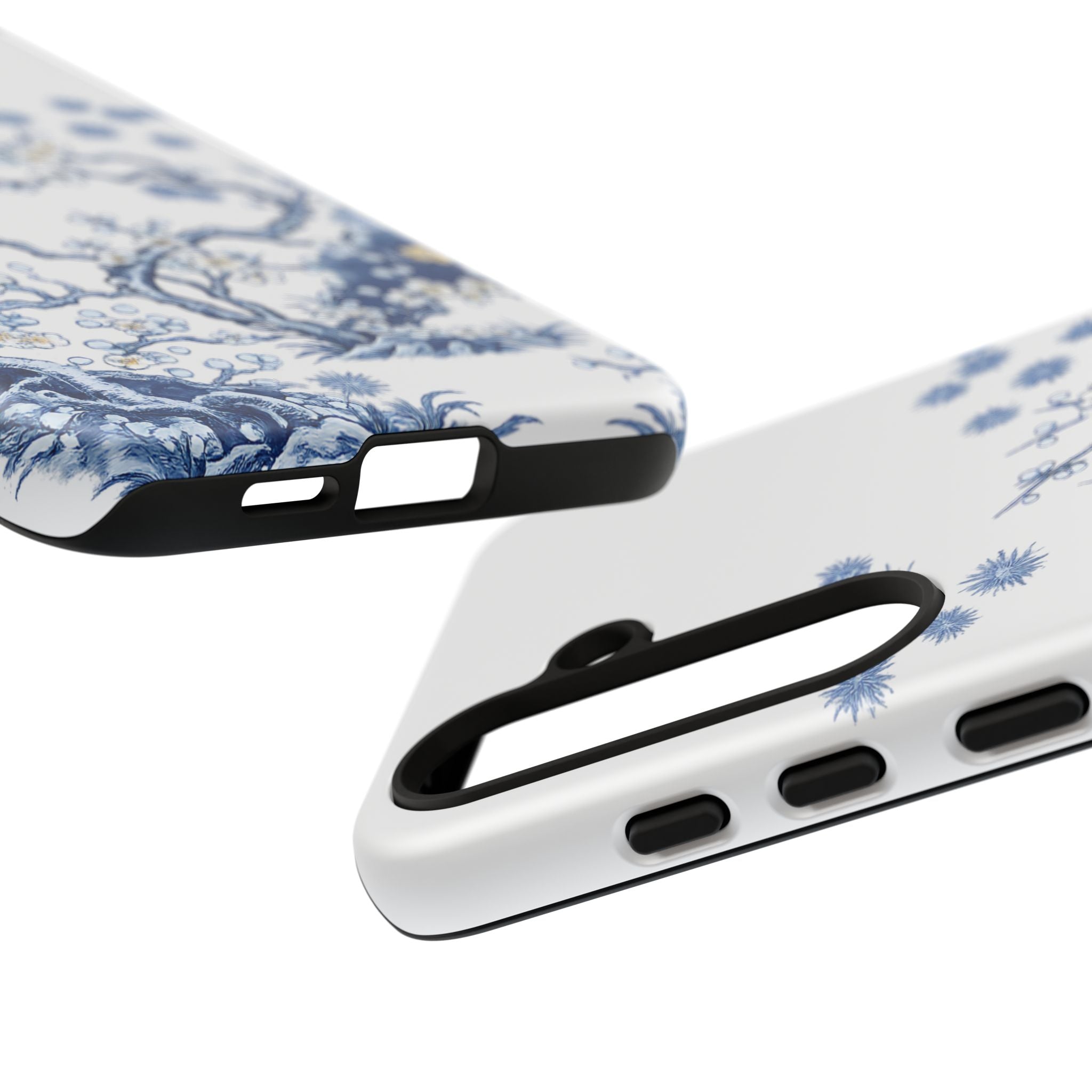 Vintage Blue White Porcelain Samsung Galaxy Phone Case | Chinoiserie Floral Tough Cover
