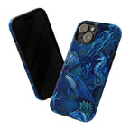 Ocean Animals Tough iPhone Case | Navy Blue Undersea Whale Cover