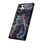 Cool Hoodie Neon Street Cat Samsung Galaxy Phone Case