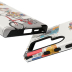 Whimsical Girl on Brompton Bicycle Urban Illustration Samsung Galaxy Phone Case