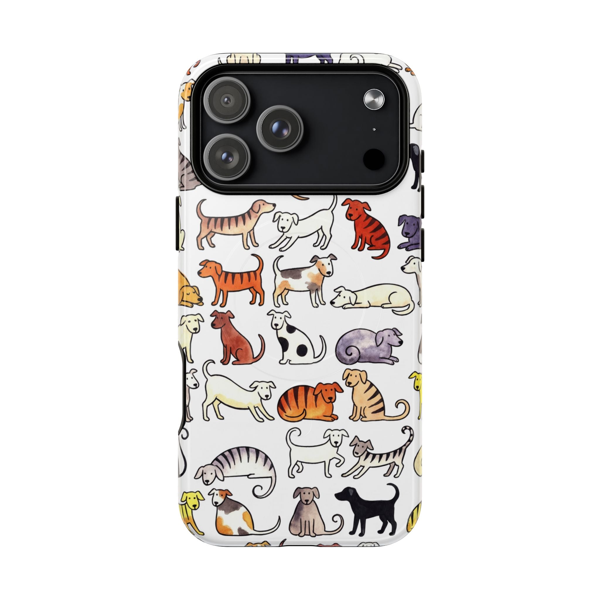 Custodia per telefono MagSafe resistente con motivo di cani carini