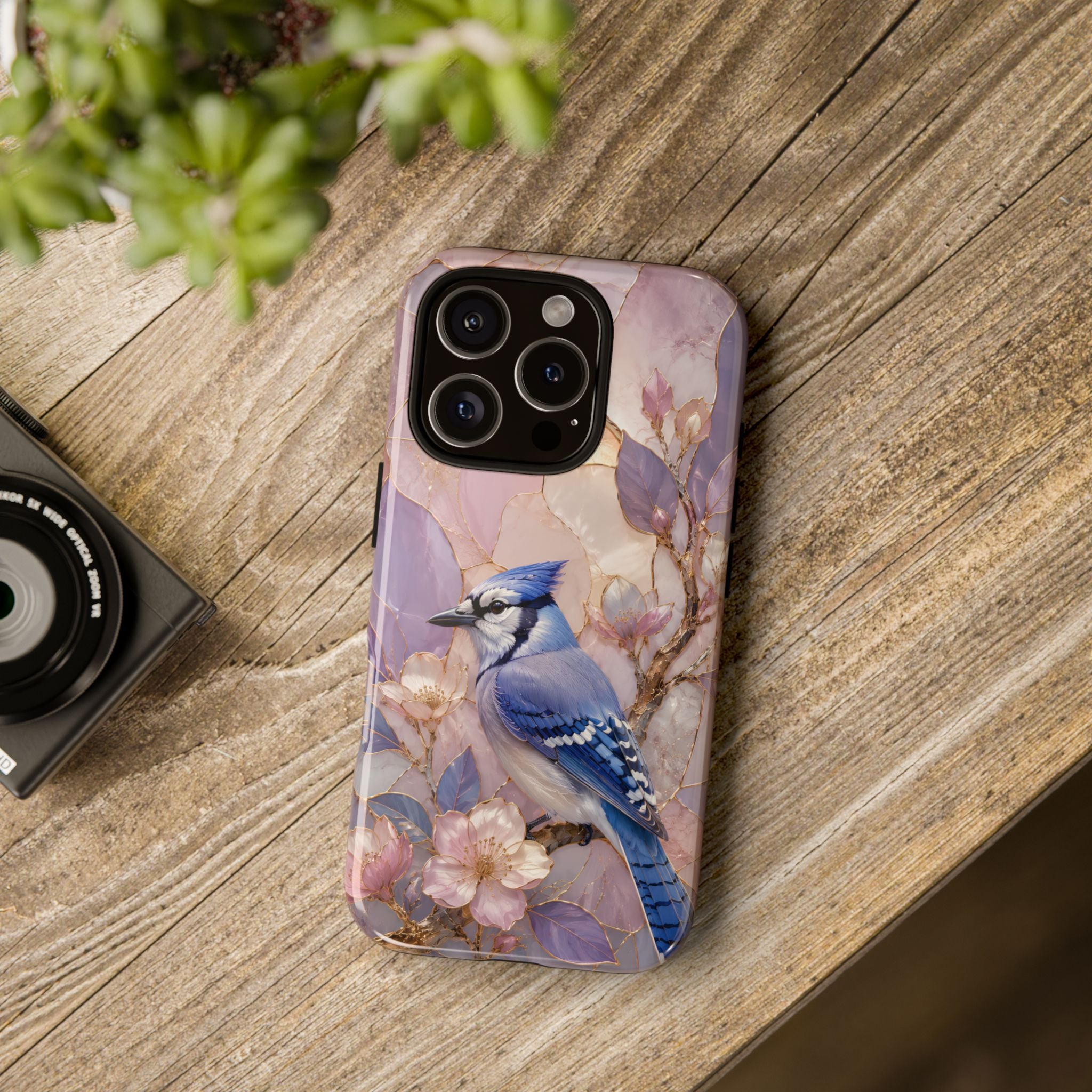 Blue Jay iPhone Case | Bird Floral iPhone Case
