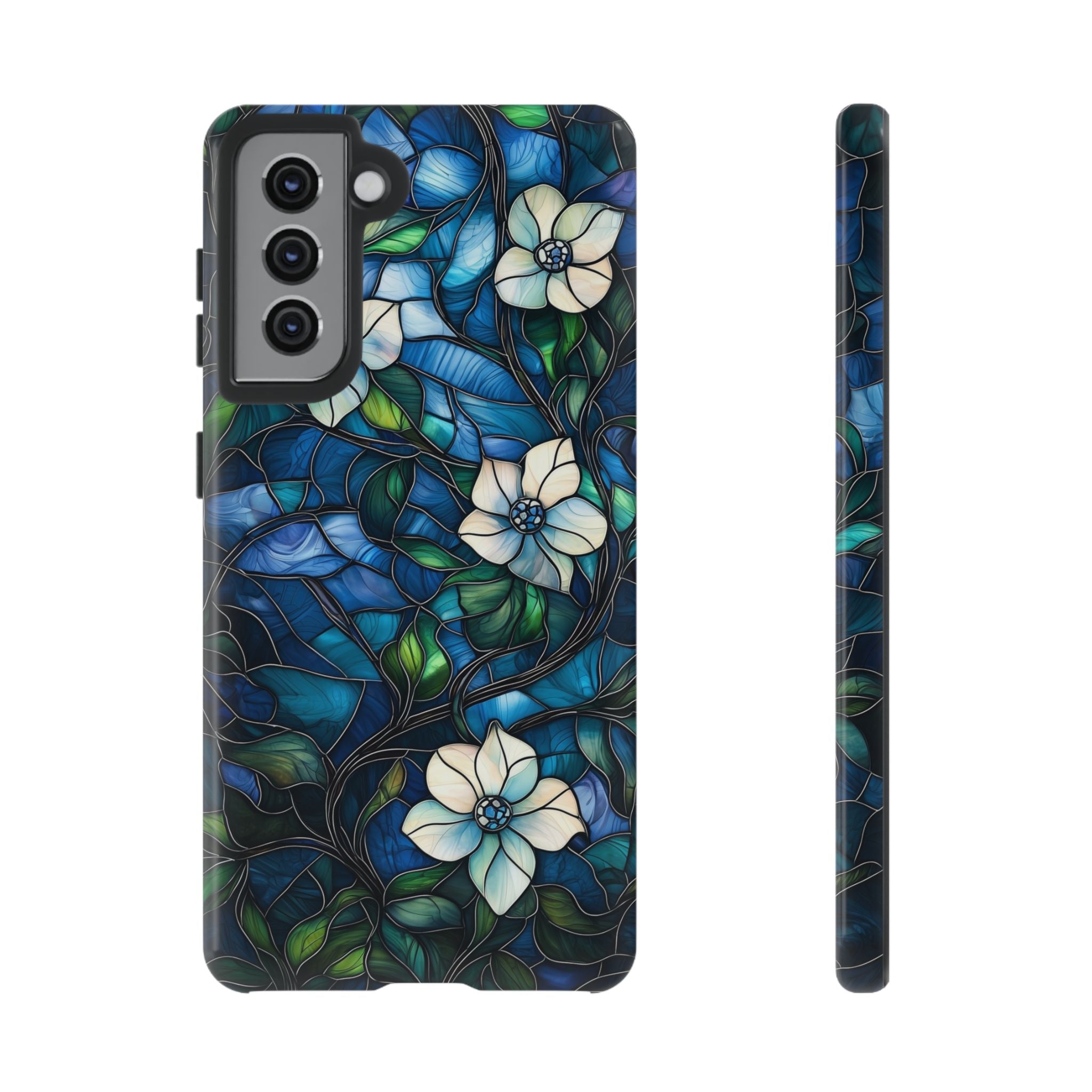 Floral Stained Glass Samsung Galaxy Case – Blue Garden