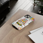 Owl News Floral iPhone Case | Cute Owl Reading Newspaper on Toilet