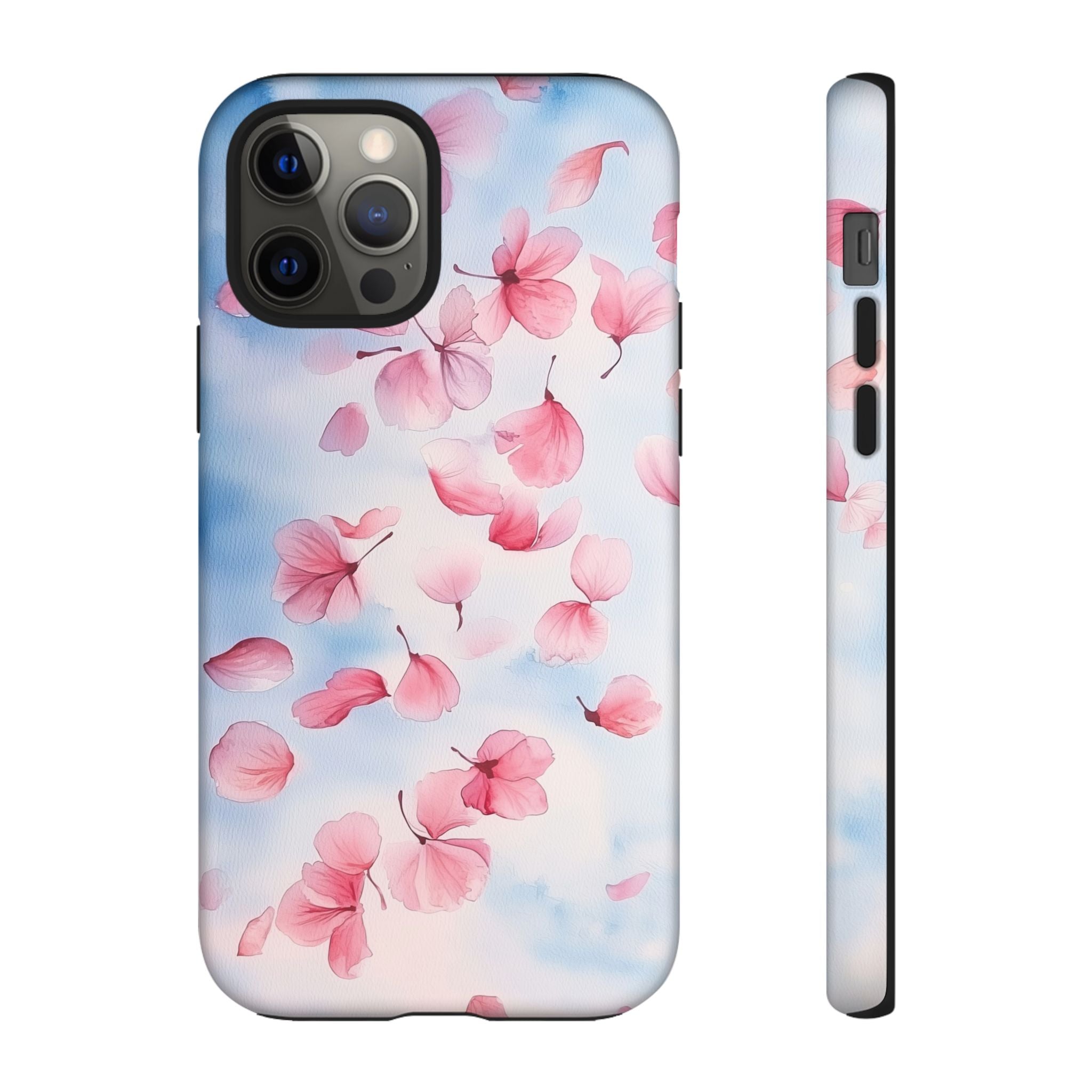 Floral Petal Tough iPhone Case | Pink Falling Blossoms