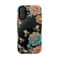 Floral Bees Tough MagSafe iPhone Case | Vintage Rose & Bumblebee Protective Cover