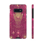 Mystic Hamsa Samsung Galaxy Case | Gold Palm & All-Seeing Eye on Magenta Galaxy