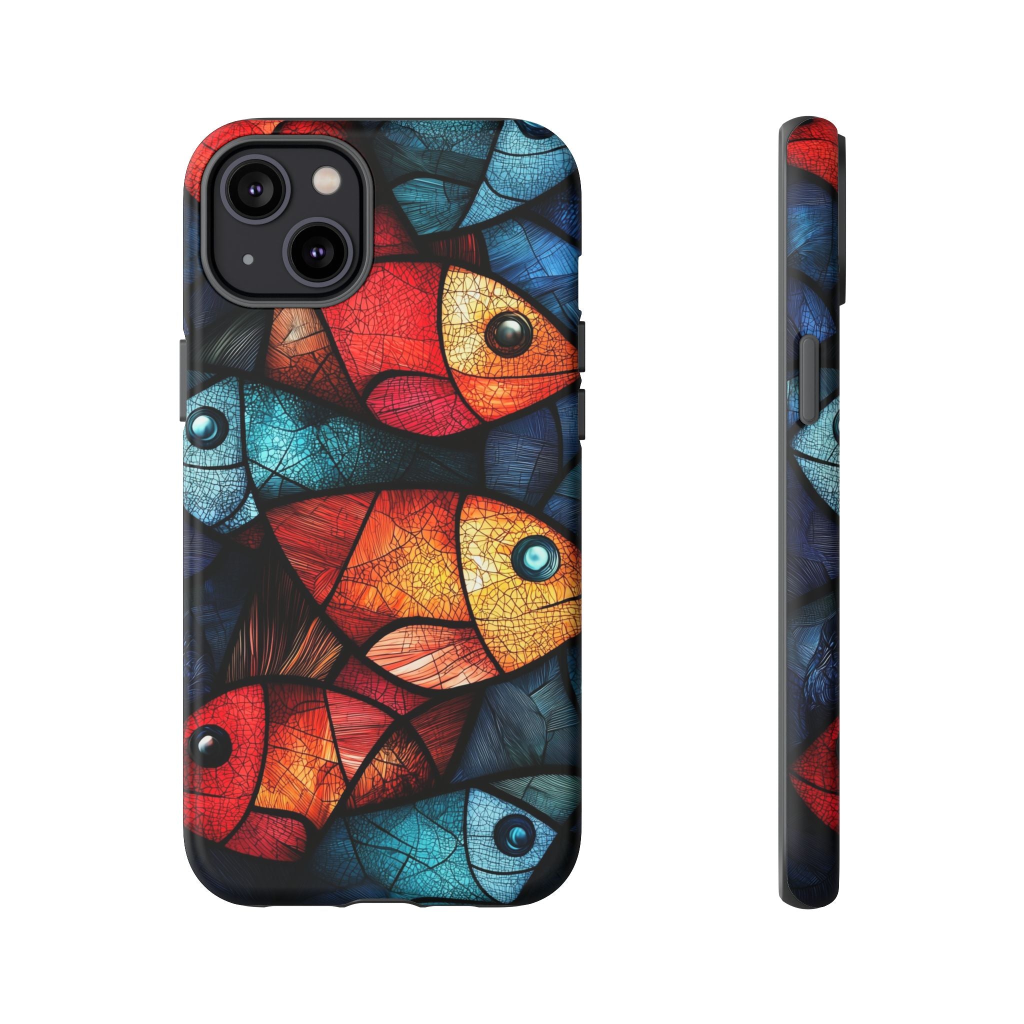 Fish Mosaic Tough iPhone Case — Colourful Artistic Fish Pattern