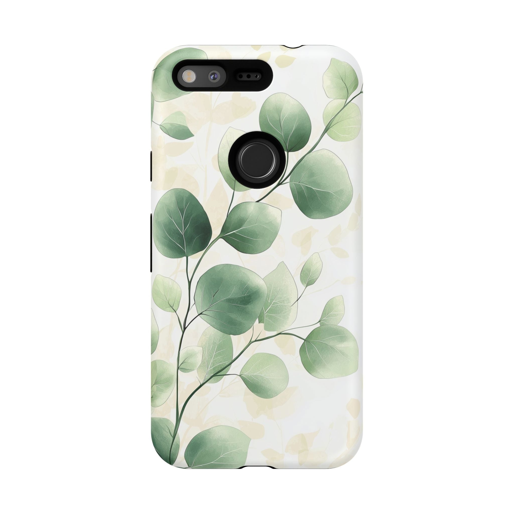 Botanical Eucalyptus Tough Google Pixel Phone Case | Green Watercolour Leaf