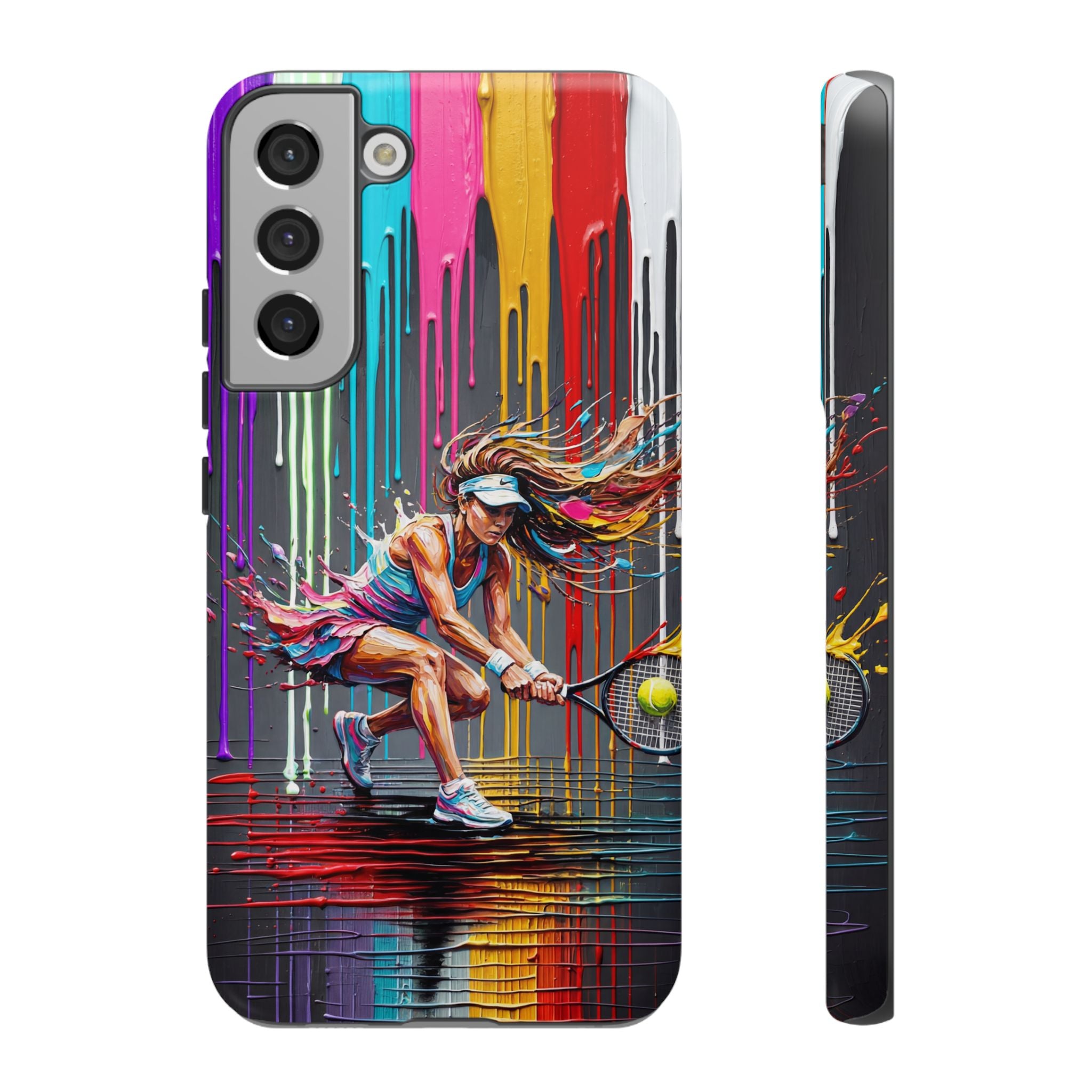 Colour Splash Tennis Samsung Galaxy Phone Case | Vibrant Female Player Art